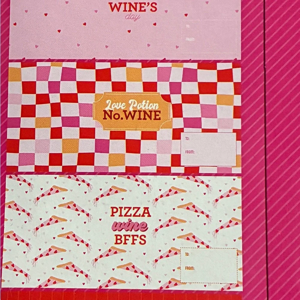 Wine Themed Bottle Wraps Valentines Day Gift Self sealing CHOOSE 2 - Picture 8 of 8